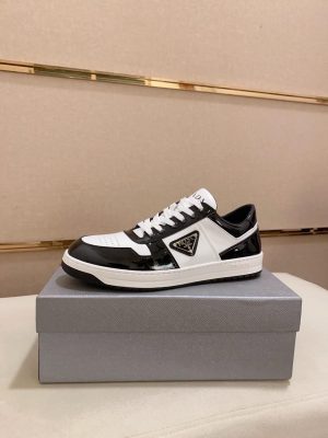Prada- Black -and White- Downtown -Leather -Sneakers (9) Prada Black and White Downtown Leather Sneakers