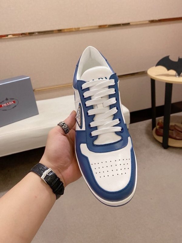 Prada Blue Downtown Leather Sneakers