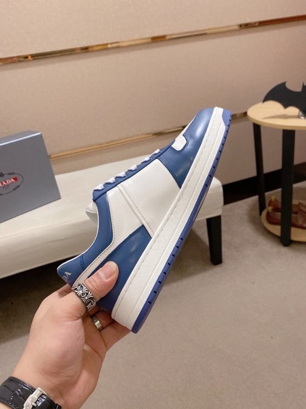 Prada Blue Downtown Leather Sneakers