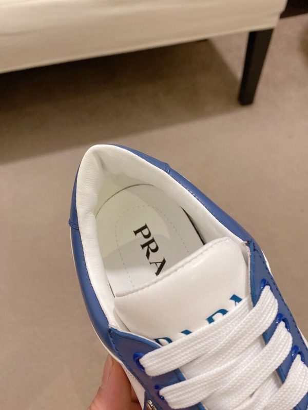 Prada Blue Downtown Leather Sneakers