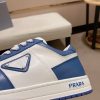 Prada Blue Downtown Leather Sneakers