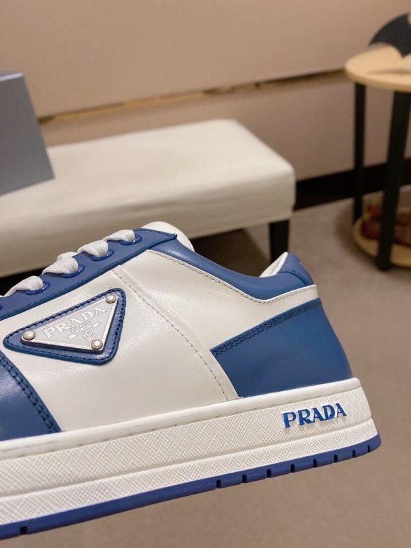 Prada Blue Downtown Leather Sneakers
