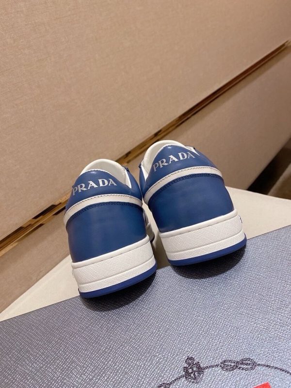 Prada Blue Downtown Leather Sneakers