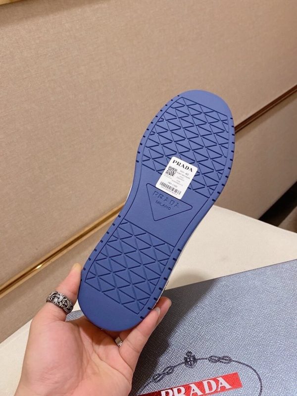 Prada Blue Downtown Leather Sneakers