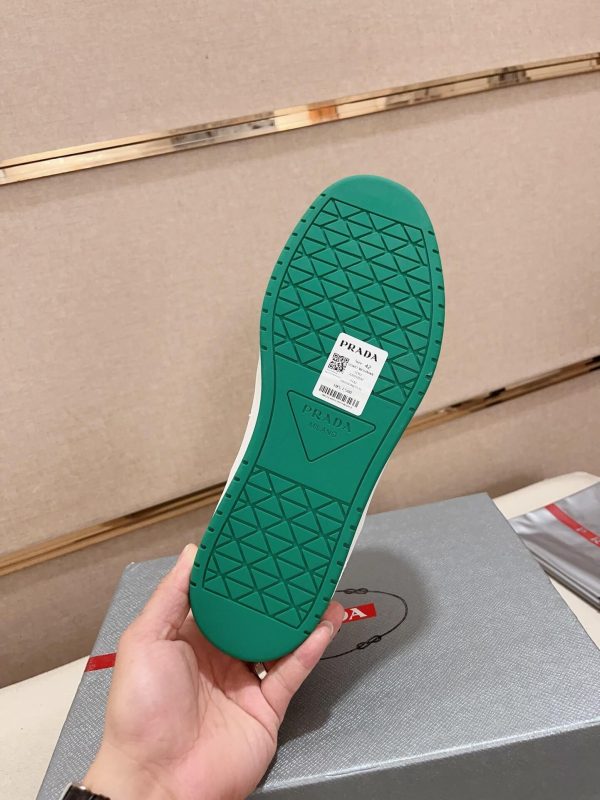 Prada Green Downtown Leather Sneakers