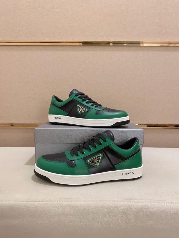 Prada Green Downtown Leather Sneakers
