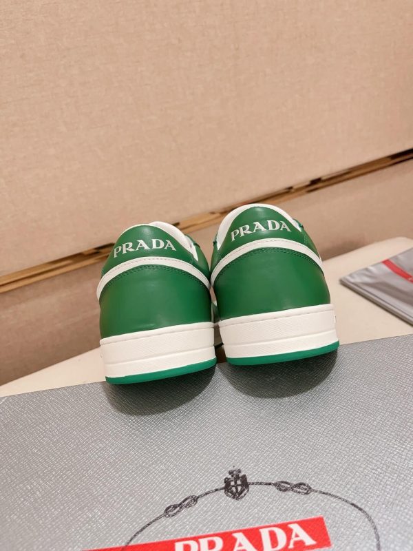 Prada Green Downtown Leather Sneakers