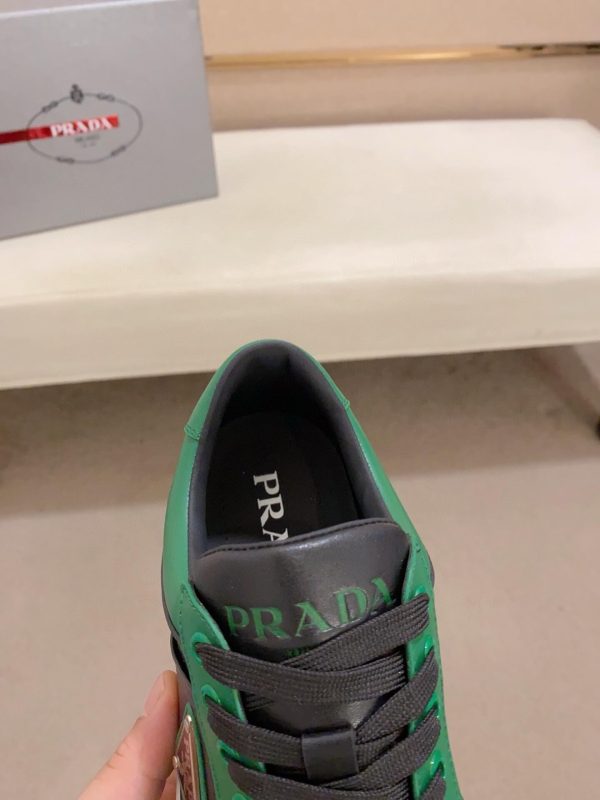 Prada Green Downtown Leather Sneakers