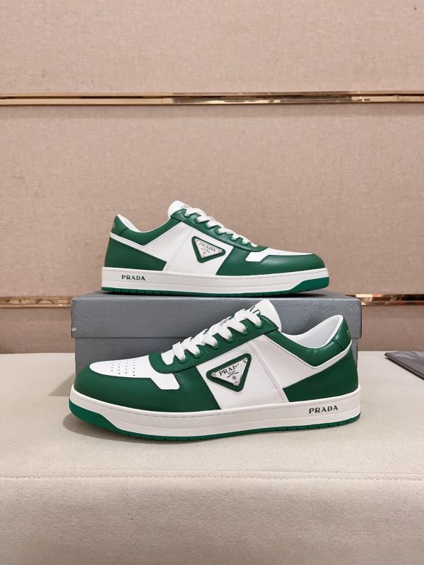 Prada Green Downtown Leather Sneakers