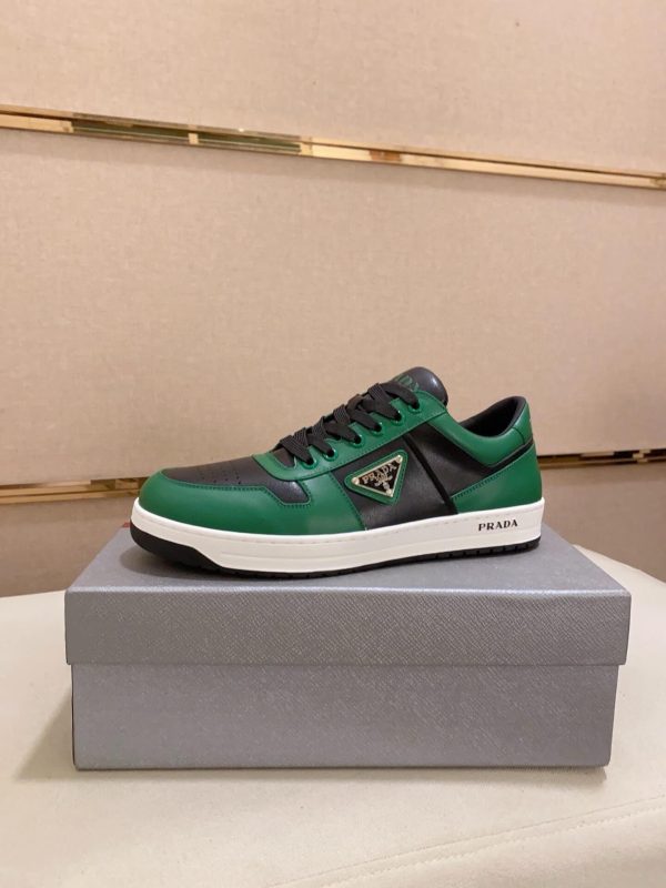 Prada Green Downtown Leather Sneakers