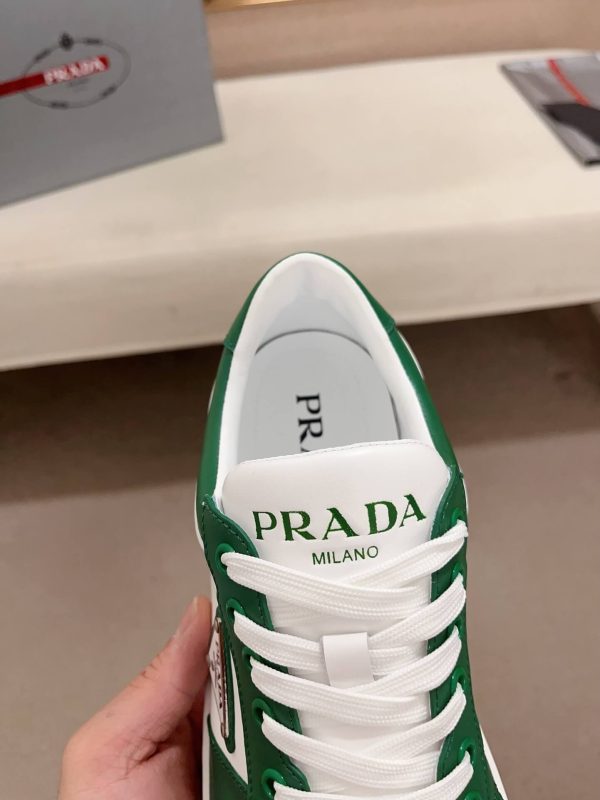 Prada Green Downtown Leather Sneakers
