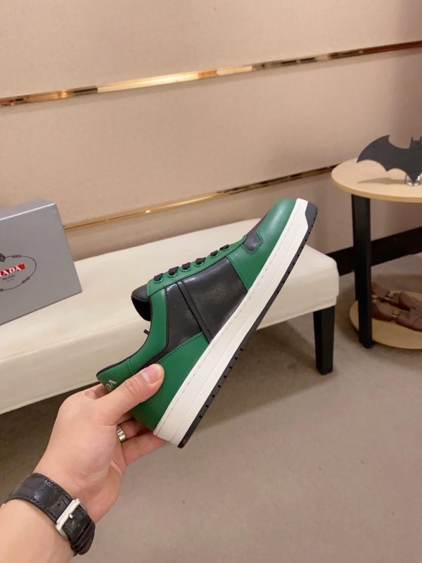 Prada Green Downtown Leather Sneakers