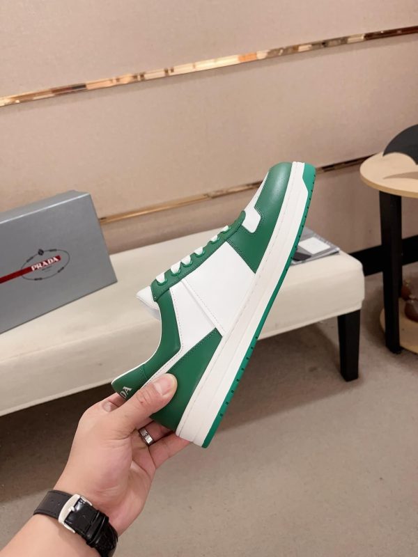 Prada Green Downtown Leather Sneakers