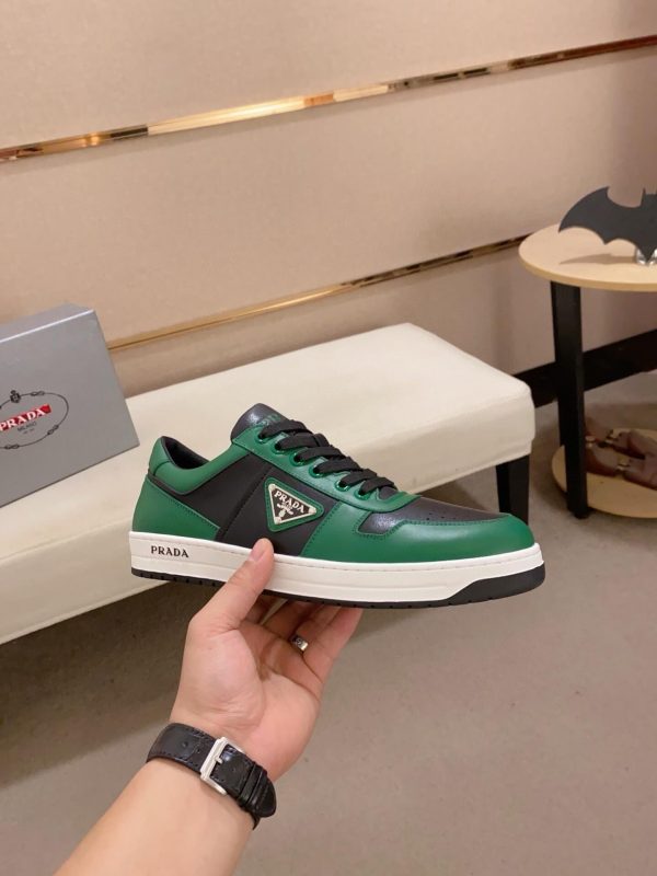 Prada Green Downtown Leather Sneakers