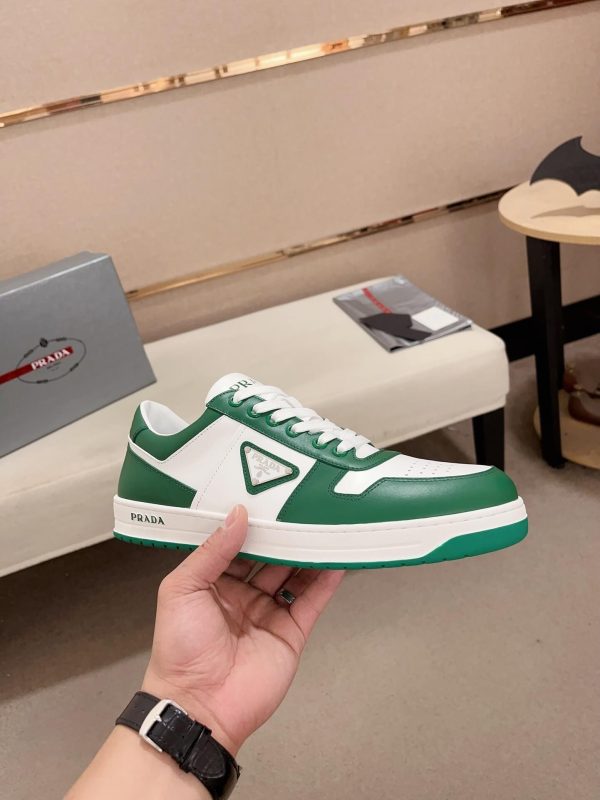 Prada Green Downtown Leather Sneakers