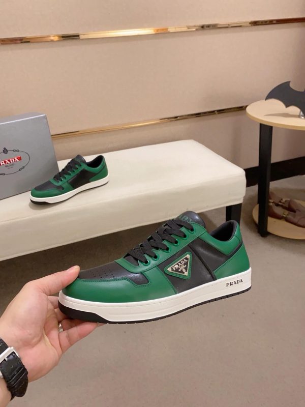 Prada Green Downtown Leather Sneakers