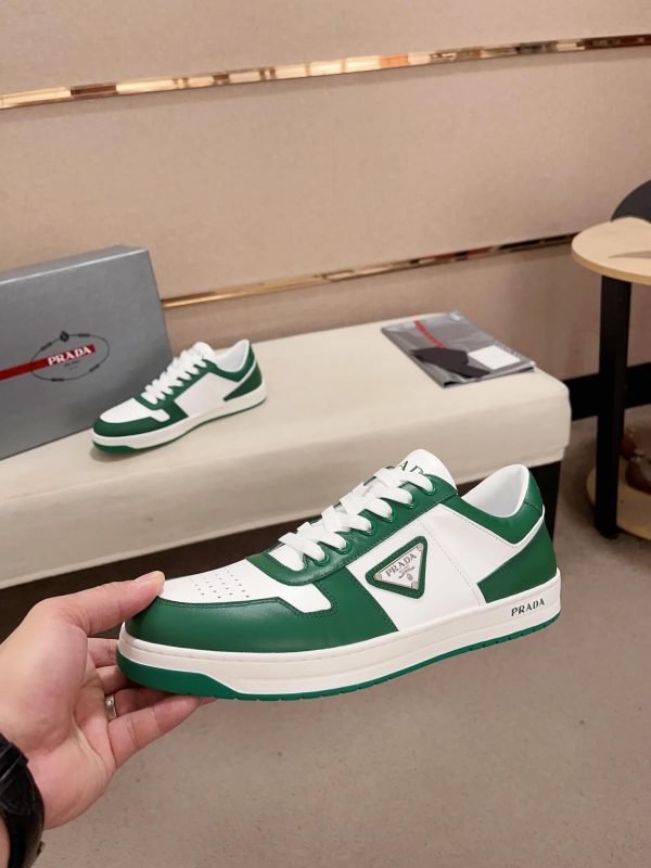 Prada Green Downtown Leather Sneakers