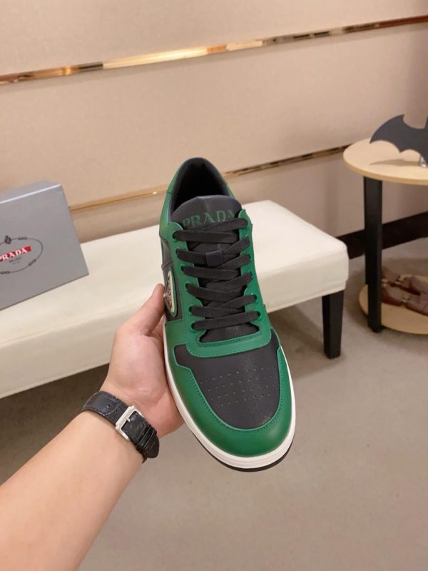 Prada Green Downtown Leather Sneakers