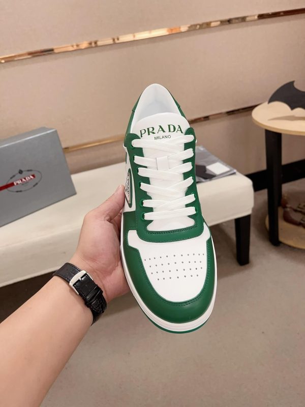Prada Green Downtown Leather Sneakers