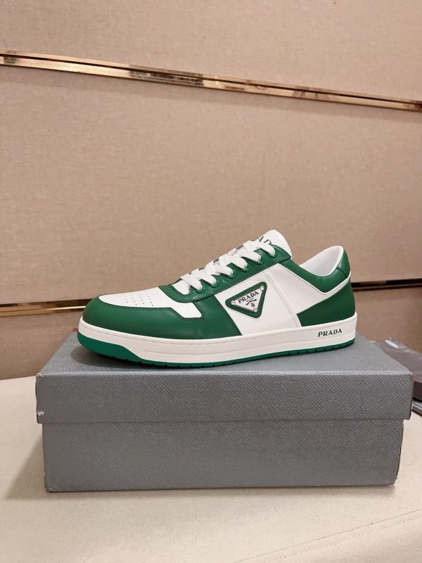Prada Green Downtown Leather Sneakers