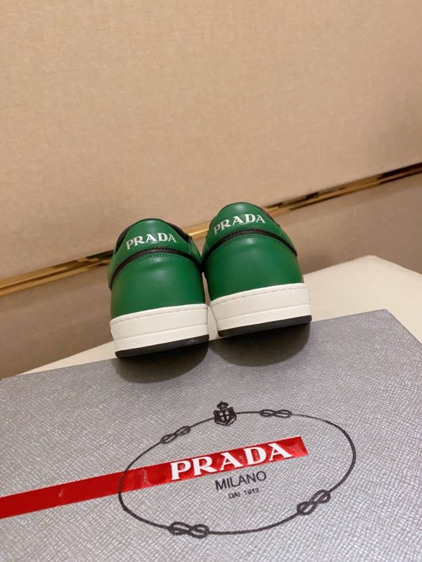 Prada Green Downtown Leather Sneakers