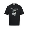 Prada Headphone Letter Print T-shirt- Black
