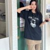 Prada Headphone Letter Print T-shirt- Black