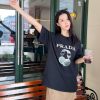 Prada Headphone Letter Print T-shirt- Black