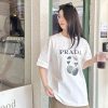 Prada Headphone Letter Print T-shirt- White