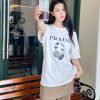 Prada Headphone Letter Print T-shirt- White