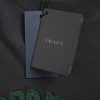 Prada Logo-Print Cotton-Jersey T-Shirt- Black