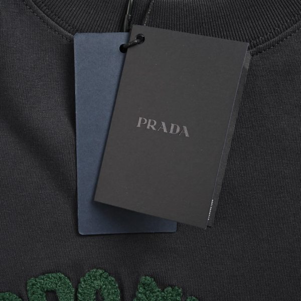 Prada Logo-Print Cotton-Jersey T-Shirt- Black