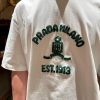 Prada Logo-Print Cotton-Jersey T-Shirt- White (5) Prada Logo-Print Cotton-Jersey T-Shirt- White