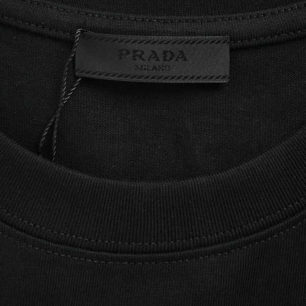 Prada Paint-Splatter Effect Logo T-shirt- Black