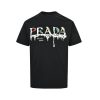 Prada Paint-Splatter Effect Logo T-shirt- Black