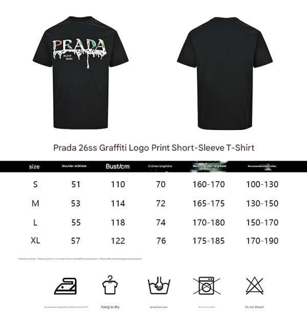 Prada Paint-Splatter Effect Logo T-shirt- White