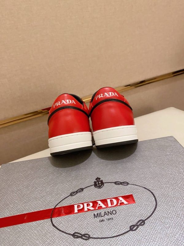 Prada Red Downtown Leather Sneakers
