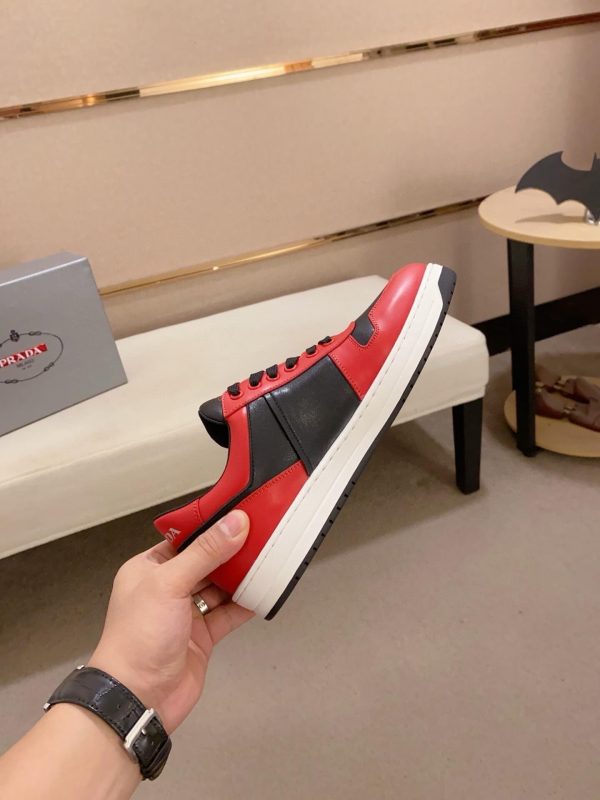 Prada Red Downtown Leather Sneakers