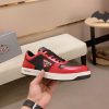 Prada Red Downtown Leather Sneakers