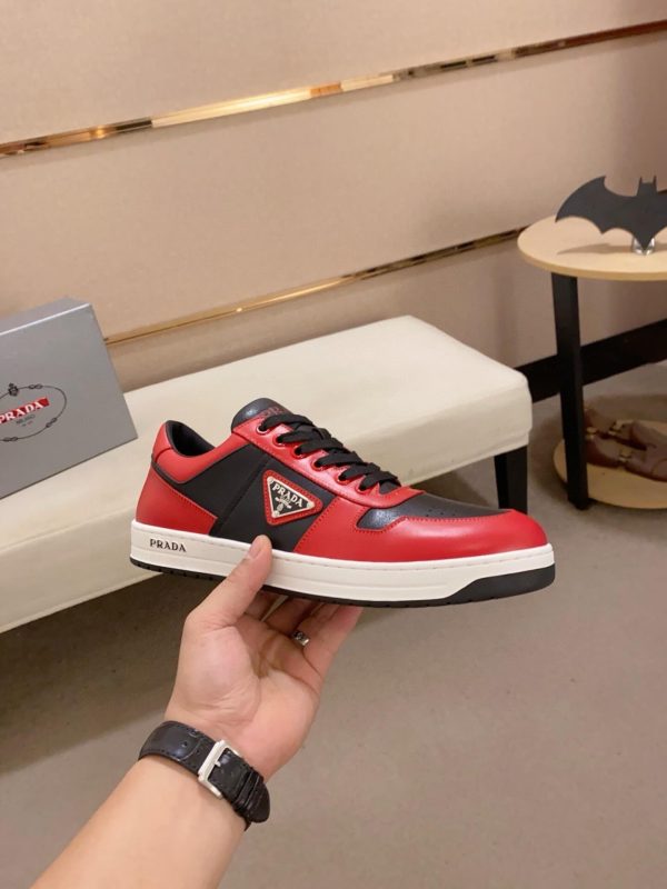 Prada Red Downtown Leather Sneakers