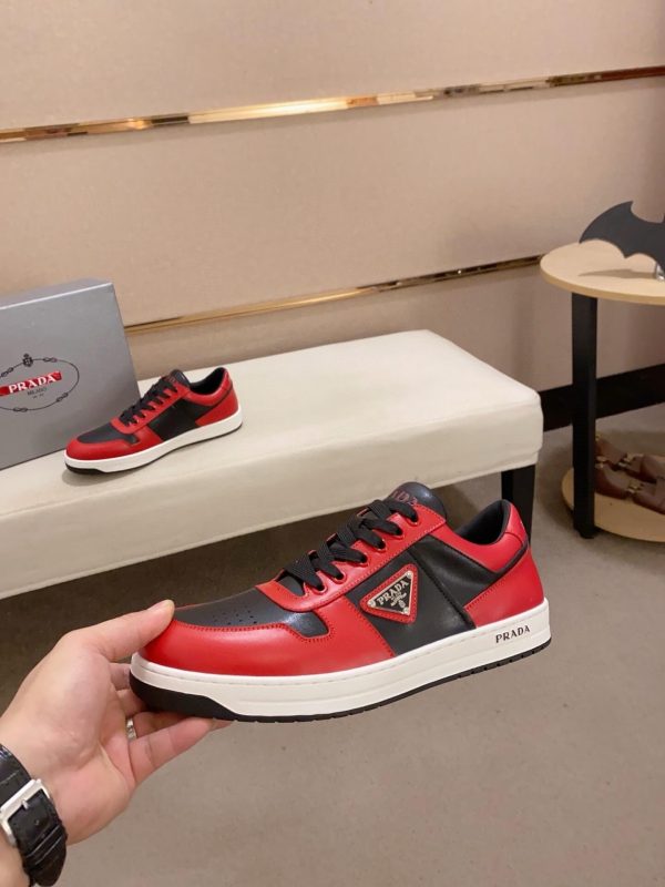 Prada Red Downtown Leather Sneakers