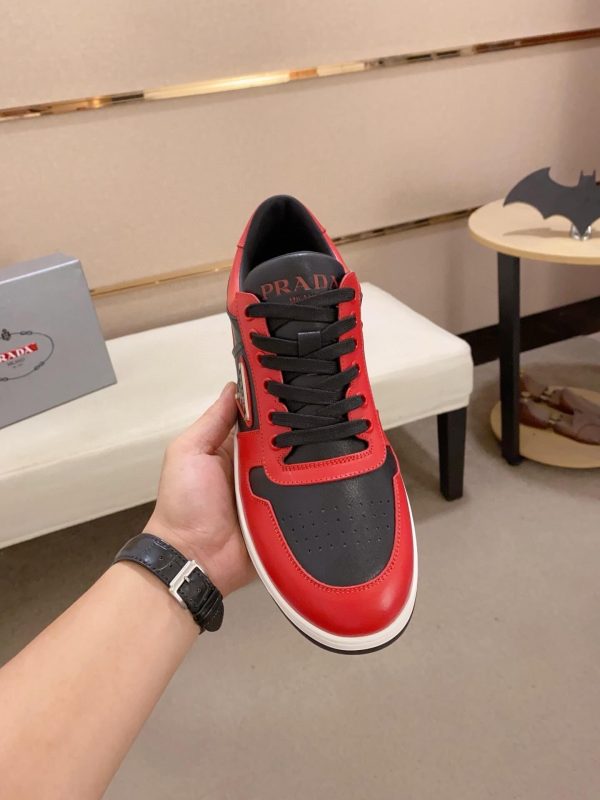 Prada Red Downtown Leather Sneakers