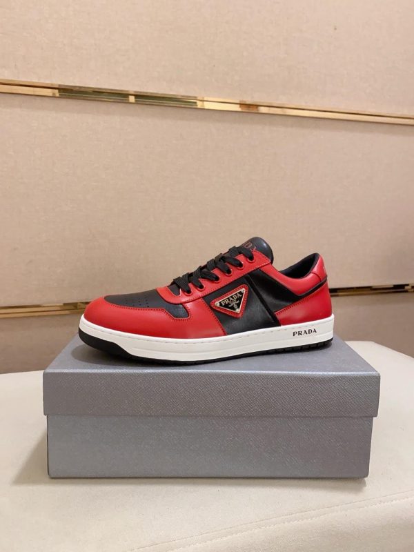 Prada Red Downtown Leather Sneakers
