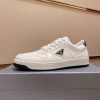 Prada White Downtown Leather Sneakers
