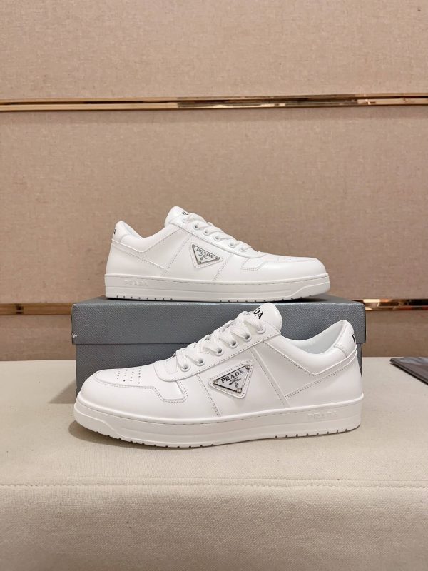 Prada White Downtown Leather Sneakers