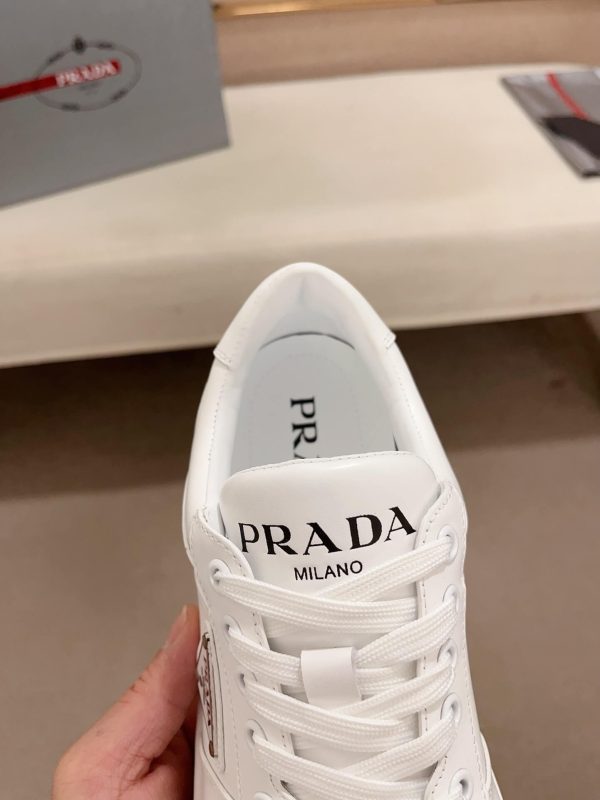 Prada White Downtown Leather Sneakers