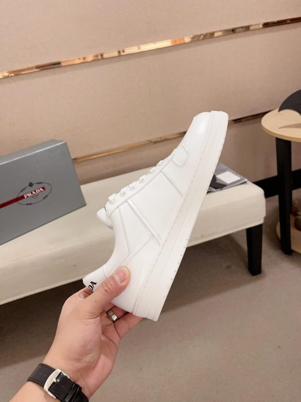 Prada White Downtown Leather Sneakers