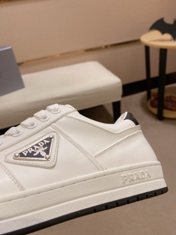 Prada White Downtown Leather Sneakers