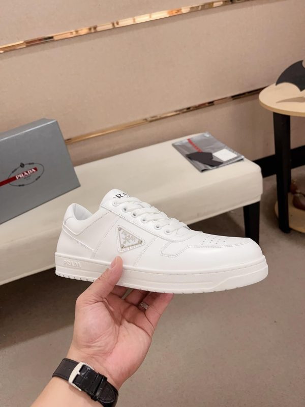 Prada White Downtown Leather Sneakers