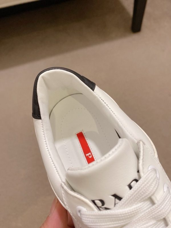 Prada White Downtown Leather Sneakers